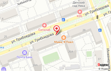 РОБЕК на улице Грибоедова на карте