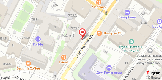 Косметологическая клиника МирраМед на Полтавской улице на карте