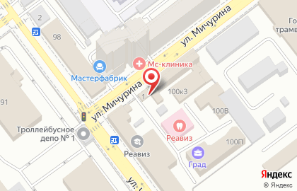 Магазин автотоваров Актис Ампер на улице Мичурина на карте