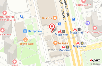 Магазин овощей и фруктов в Москве на карте