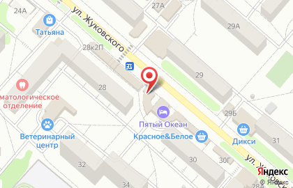 Мясной магазин Великолукский мясокомбинат, мясной магазин на улице Жуковского на карте
