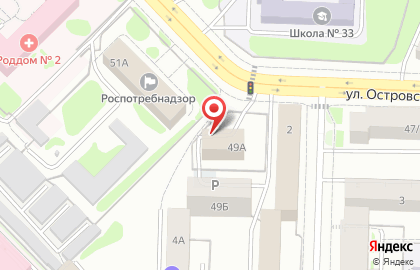 Развитие на улице Островского на карте