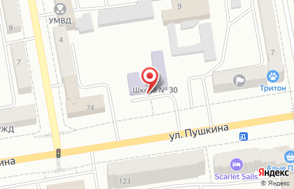 Средняя общеобразовательная школа №30 на улице Пушкина на карте