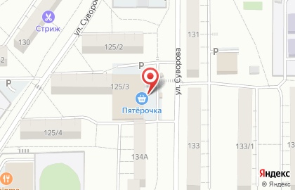Дискаунтер Пятёрочка на улице Суворова на карте