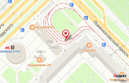 Киоск фастфудной продукции по продаже шаурмы в пите на Ломоносовском проспекте на карте