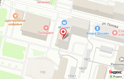 Банкомат ФондСервисБанк на улице Попова на карте
