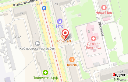 МТС в Комсомольске-на-Амуре на карте