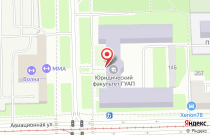 Санкт-Петербургский государственный университет аэрокосмического приборостроения в Санкт-Петербурге на карте