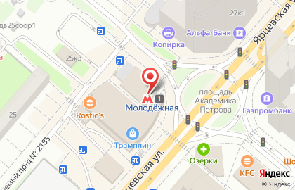 Станция Молодежная на карте