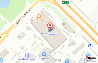 Славянка на Московском шоссе на карте