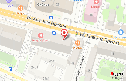 Коммерческий банк Восточный на метро Краснопресненская на карте