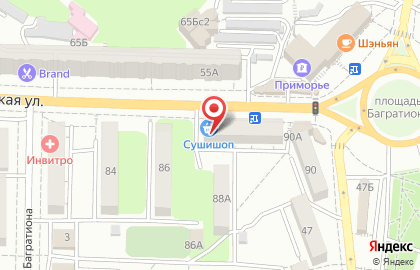 Магазин суши, роллов и вок Суши шоп в Советском районе на карте