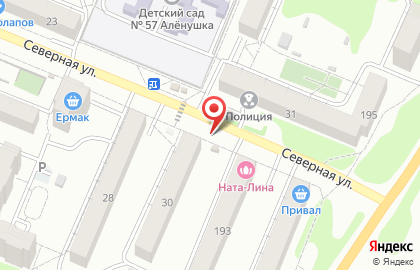 Киоск по продаже фруктов и овощей в Барнауле на карте