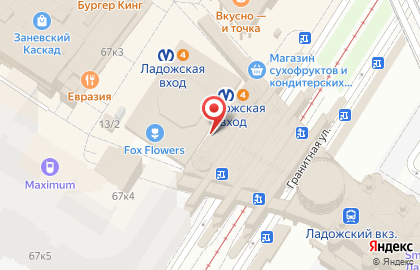 Продуктовый киоск в Красногвардейском районе на карте