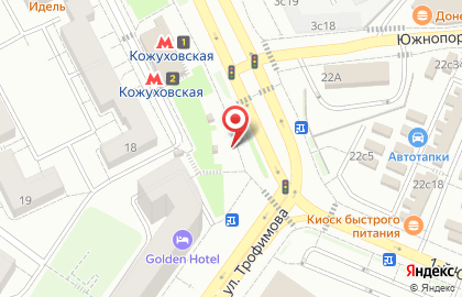 Киоск по продаже фруктов и овощей, Южнопортовый район на Южнопортовой улице на карте