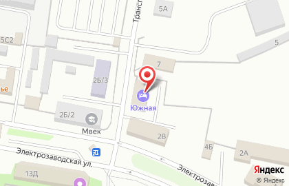 Гостиница Южная на Транспортной улице на карте