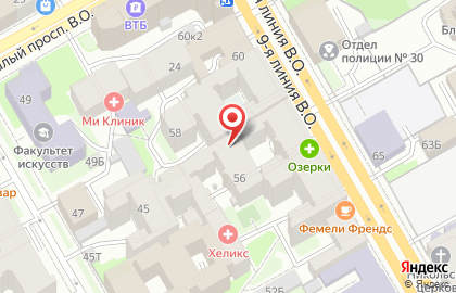 Москомприватбанк в Василеостровском районе на карте