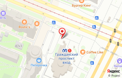 Магазин Союзпечать на Гражданском проспекте на карте
