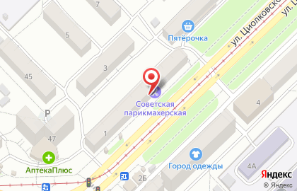 Магазин кондитерских изделий и сухофруктов на улице Циолковского на карте