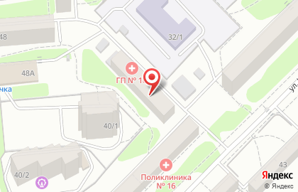 Городская поликлиника №26 на улице Котовского на карте