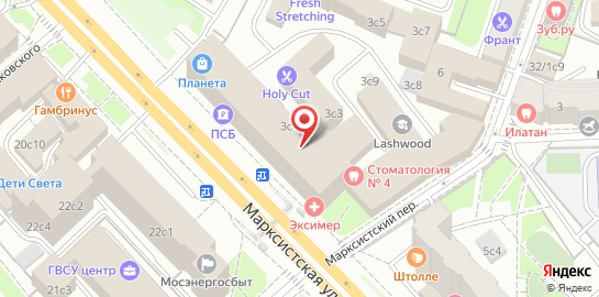 Офтальмологическая клиника Эксимер на Марксистской улице на карте