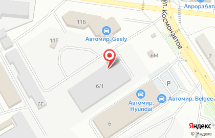 Автостоянка на ул. Космонавтов, 6/2 на карте