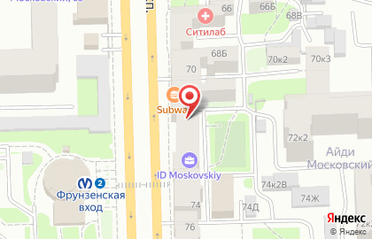 Петрострой на Московском проспекте на карте