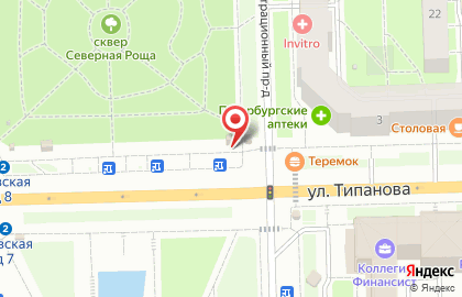 Кафе-пекарня Тили-тесто в Московском районе на карте