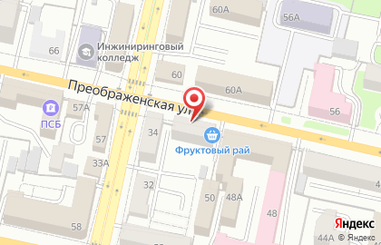 Продуктовый магазин Урожай на Преображенской улице на карте