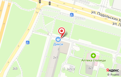 Супермаркет ДИКСИ на улице Подольских Курсантов на карте