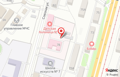 Поликлиника в Индустриальном районе на карте