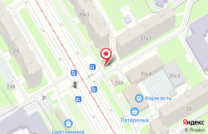 Магазин фруктов и овощей на проспекте Авиаконструкторов, 37а на карте