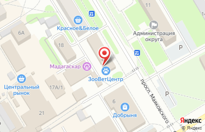 Ветеринарная клиника Зооветцентр на проспекте Маяковского на карте