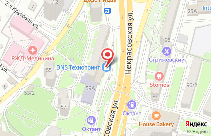 Магазин-склад цифровой и бытовой техники DNS Technopoint в Первореченском районе на карте