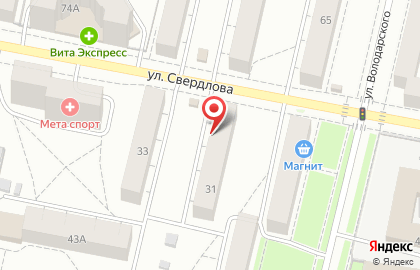 Продуктовый магазин Днем и Ночью на улице Свердлова на карте