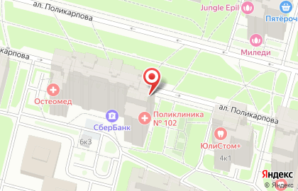 Банкомат, Северо-Западный банк Сбербанка России, ОАО, Арсенальное отделение на аллее Поликарпова на карте