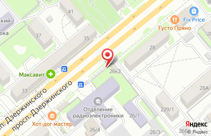 Розничный магазин на проспекте Дзержинского на карте