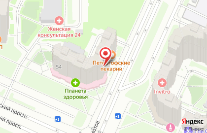 Кафе-кондитерская Север-Метрополь в Красносельском районе на карте