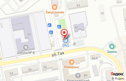 Супермаркет цифровой и бытовой техники DNS в Октябрьске на карте