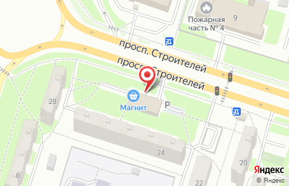 Супермаркет Магнит на проспекте Строителей на карте