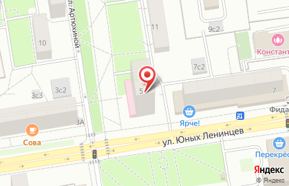 Centre-zvezda на улице Юных Ленинцев на карте