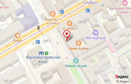 Банкомат МТС-банк на метро Василеостровская на карте