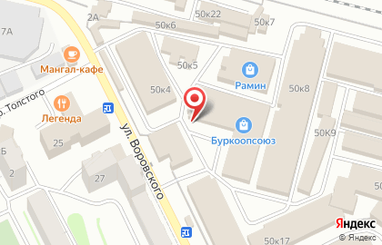 Оптовый центр товаров народного потребления ТНП-Маркет на улице Воровского на карте