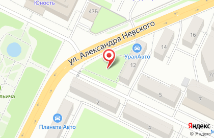 Шиномонтажная мастерская на улице Александра Невского на карте