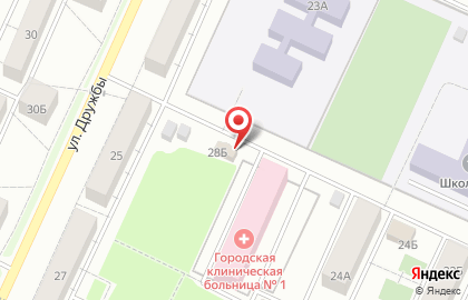 Продовольственный магазин Народный на улице Дружбы на карте