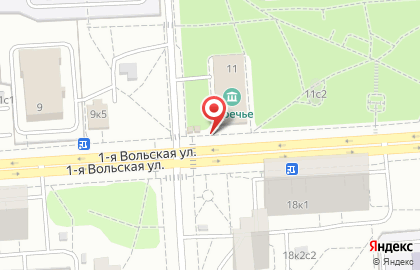 Киоск печатной продукции АМО-Пресс на 1-й Вольской улице на карте