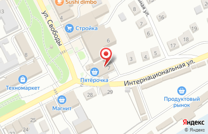 Супермаркет Пятёрочка в Рязани на карте
