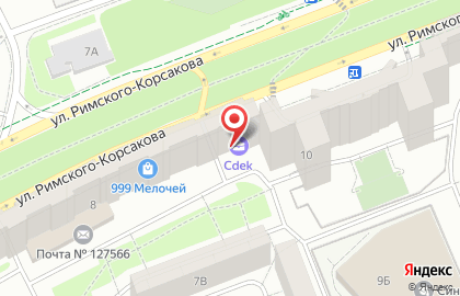 Служба доставки и логистики Сдэк на улице Римского-Корсакова на карте