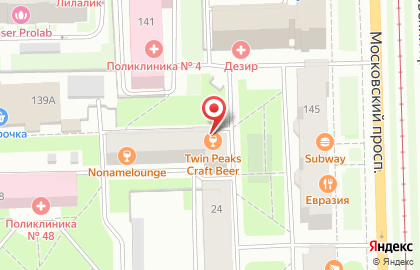 Ёлка на Московском проспекте на карте