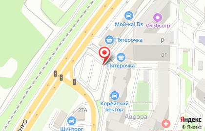 Автостоянка на ул. Антонова-Овсеенко, 29Б на карте